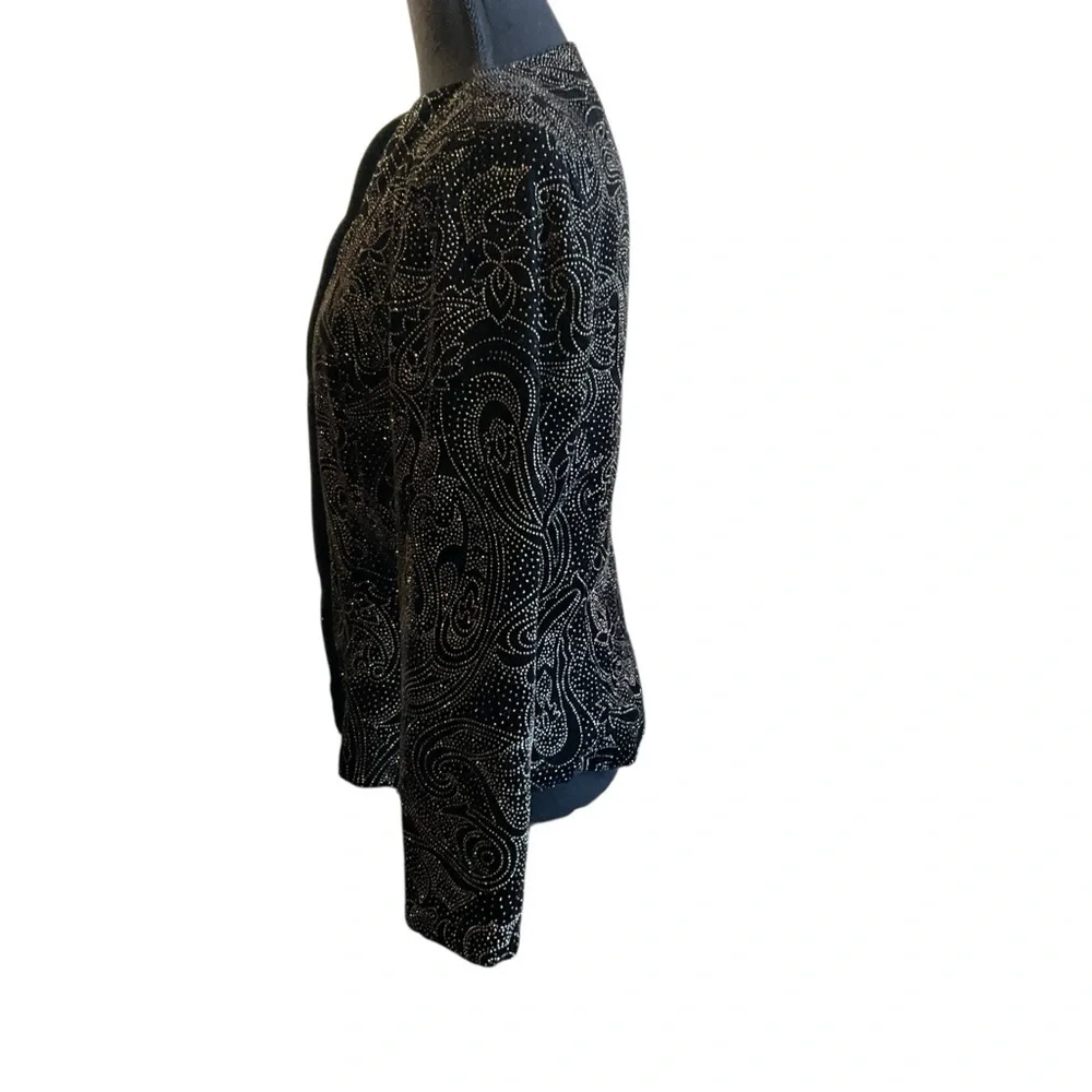 Vintage Saks Fifth Avenue Night Lights Black Velvet Gold Studded Jacket